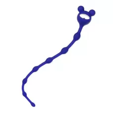 Синяя силиконовая анальная цепочка Froggy - 27,4 см синий 