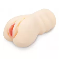 Телесный мастурбатор-вагина с пышным клитором телесный 