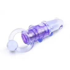 Фиолетовое эрекционное кольцо с удлиненным клиторальным стимулятором фиолетовый 