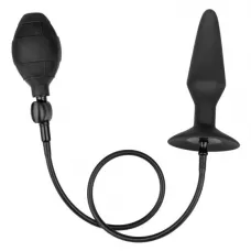 Расширяющаяся анальная пробка со съемным шлангом Large Silicone Inflatable Plug - 13,25 см черный 
