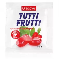 Гель-смазка Tutti-frutti со вкусом барбариса - 4 гр  
