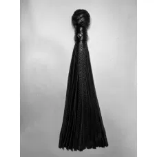 Черная генитальная кожаная плеть - 30 см черный 