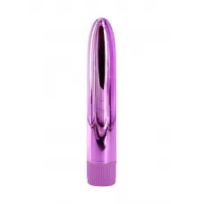 Лиловый глянцевый пластиковый вибратор - 14 см лиловый 