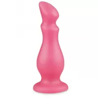 Розовая фигурная анальная пробка - 14 см розовый 