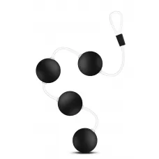 Черные анальные шарики Pleasure Balls - 38,1 см черный 