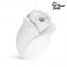 Белый нереалистичный мастурбатор в форме бутона цветка White Rose белый 