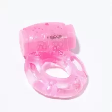 Розовое мягкое эрекционное кольцо с вибрацией розовый 