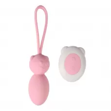 Розовые вагинальные шарики с петлёй и пультом ДУ розовый 