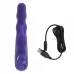 Фиолетовый вибромассажер с клиторальным стимулятором - 19 см фиолетовый 
