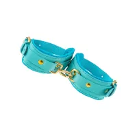 Голубые двуслойные кожаные оковы голубой 