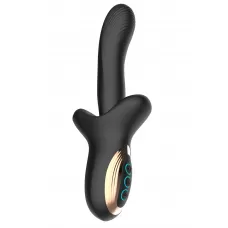 Черный вибратор с постукивающим эффектом - 22 см черный 