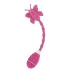 Розовый вибростимулятор-бабочка на ручке THE CELINE BUTTERFLY розовый 