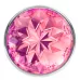 Большая серебристая анальная пробка Diamond Pink Sparkle Large с розовым кристаллом - 8 см розовый 