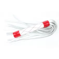 Бело-красная кожаная плеть - 45 см белый с красным 