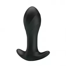 Черная анальная втулка с вибрацией - 10,5 см черный 