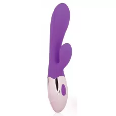 Фиолетовый вибромассажер с отростком с 10 режимами вибрации фиолетовый 