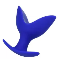 Синяя силиконовая расширяющая анальная втулка Bloom - 9,5 см синий 