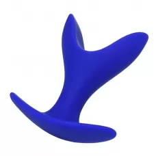 Синяя силиконовая расширяющая анальная пробка Bloom - 8,5 см синий 