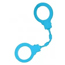 Голубые силиконовые наручники A-Toys без ключа голубой 