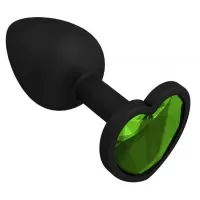 Черная силиконовая пробка с салатовым кристаллом - 7,3 см салатовый 