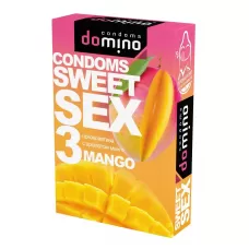 Презервативы для орального секса DOMINO Sweet Sex с ароматом манго - 3 шт  