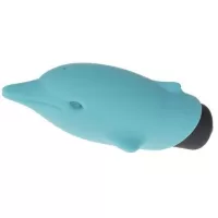Голубой вибростимулятор-дельфин Lastic Pocket Dolphin - 7,5 см голубой 