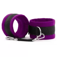 Фиолетово-черные наручники My rules на сцепке фиолетовый с черным 