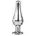 Серебристая анальная пробка с кристаллом Silver Pleasure Plug S - 9 см серебристый 