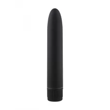 Черный матовый пластиковый вибратор - 14 см черный 