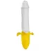 Мощный пульсатор в форме банана Banana Pulsator - 19,5 см белый с желтым 