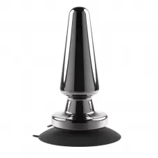 Черная анальная вибропробка Advanced Metal Plug - 13,8 см черный 