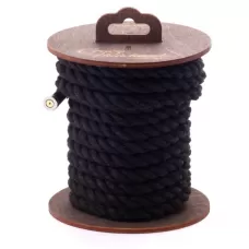 Черная хлопковая веревка для бондажа на катушке - 5 м черный 