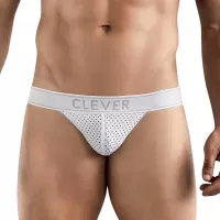 Белые перфорированные трусы-джоки Clever Ambar Jockstrap белый S