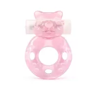 Розовое эрекционное виброкольцо в форме мишки розовый 
