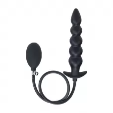 Черная анальная елочка с функцие расширения Beaded Inflatable Silicone Anal Plug черный 