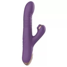 Фиолетовый вибратор-кролик с возвратно-поступательной стимуляцией фиолетовый 
