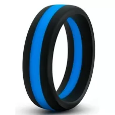 Черно-синее эрекционное кольцо Silicone Go Pro Cock Ring черный с синим Черно-синее эрекционное кольцо Silicone Go Pro Cock Ring черный с синим