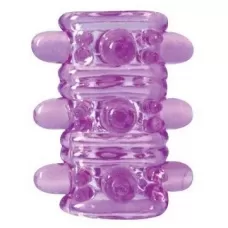 Открытая фиолетовая насадка на пенис Crystal Sleeve - 5,5 см фиолетовый 