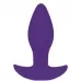 Фиолетовая коническая анальная вибровтулка с ограничителем - 8,5 см фиолетовый 