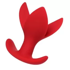 Красная силиконовая расширяющая анальная пробка Flower - 9 см красный 