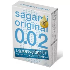 Ультратонкие презервативы Sagami Original 0.02 Extra Lub с увеличенным количеством смазки - 3 шт  