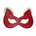 Красная маска из натуральной кожи с белым мехом на ушках красный с белым 