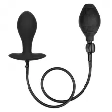 Черная расширяющаяся анальная пробка Weighted Silicone Inflatable Plug Large - 8,25 см черный 