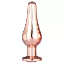 Золотистая анальная пробка с кристаллом Rose Gold Pleasure Plug S - 9 см золотистый Золотистая анальная пробка с кристаллом Rose Gold Pleasure Plug S - 9 см золотистый