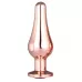 Золотистая анальная пробка с кристаллом Rose Gold Pleasure Plug S - 9 см золотистый 