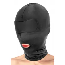 Сплошная маска на голову с прорезью для рта черный 
