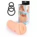Телесный мастурбатор-вагина с эрекционными кольцами в комплекте телесный 
