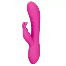 Розовый силиконовый вибратор-кролик розовый 