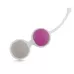 Вагинальные шарики разного веса в белом держателе серый с розовым 