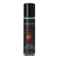 Лубрикант с ароматом клубники Wicked Aqua Strawberry - 30 мл  